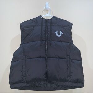 True Religion Hooded Puffer Women’s Vest-Size XL New